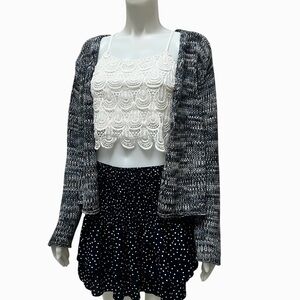 J JILL Chunky Knit Cardigan Sweater Cotton Fisherman Coastal Grandma Cozy Travel